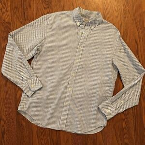 J. Crew | White, Blue & Green Check Button Up